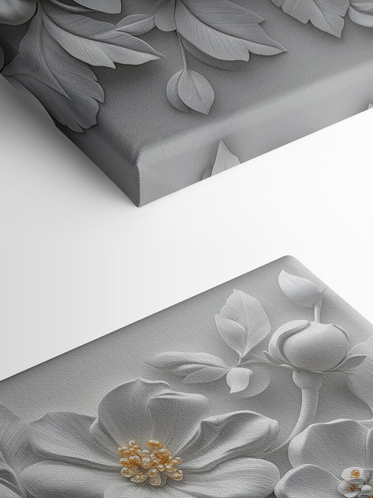 White flowers and leaves