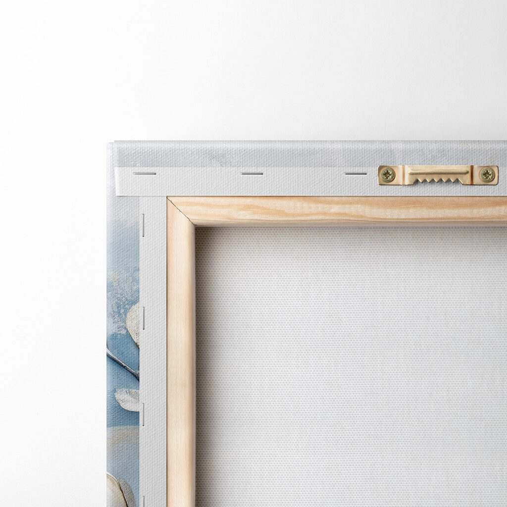 White flowers on a blue background