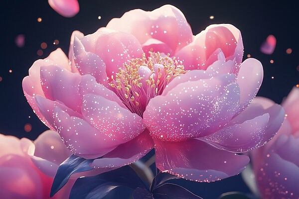 Floare roz cu sclipici Floare roz cu sclipici