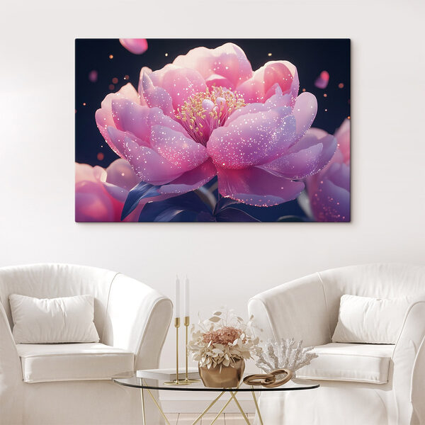 Floare roz cu sclipici Floare roz cu sclipici