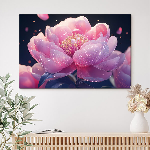 Floare roz cu sclipici Floare roz cu sclipici