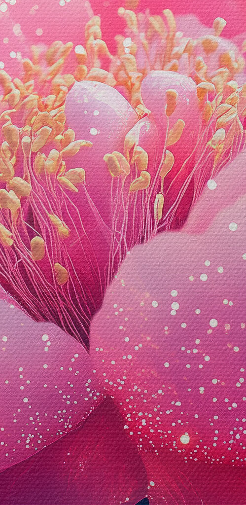 Pink flower with sparkles