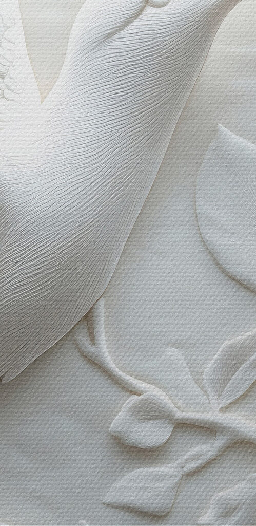 White bird and flower