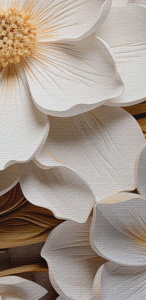 Group of white flowers and leaves Group of white flowers and leaves