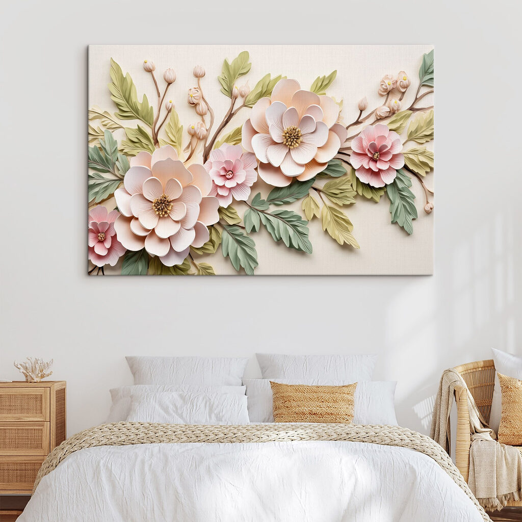 Paper flowers and leaves Paper flowers and leaves