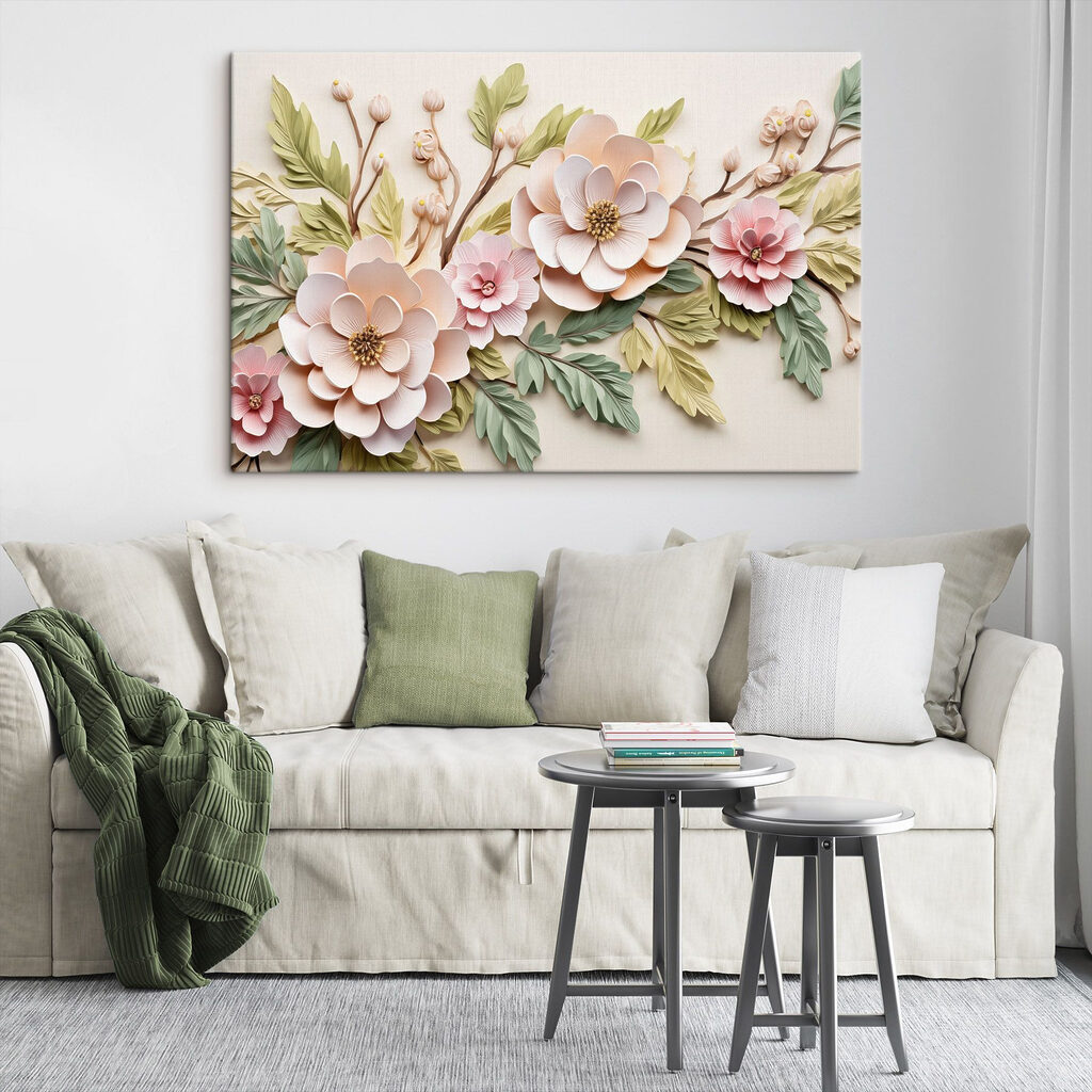 Paper flowers and leaves Paper flowers and leaves