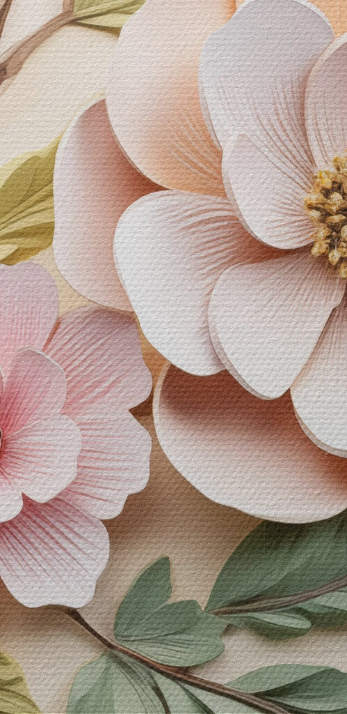 Paper flowers and leaves Paper flowers and leaves