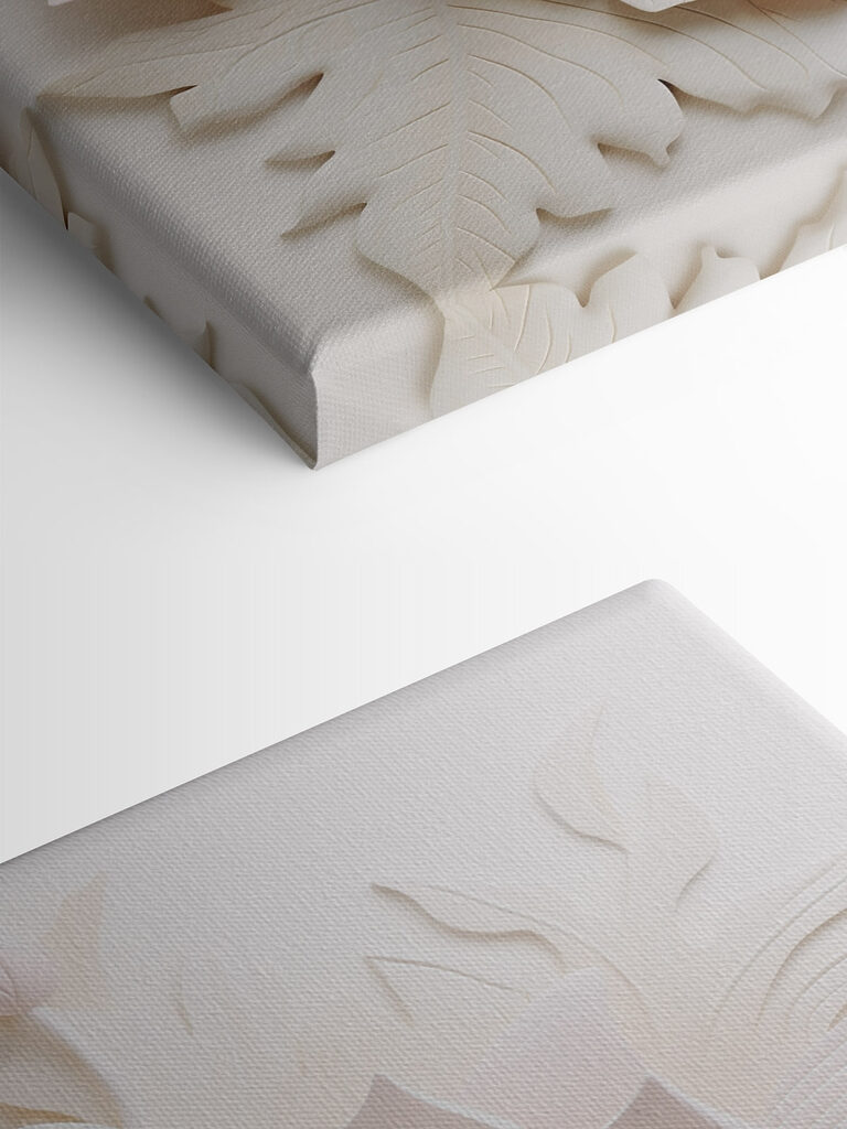 White flower with leaves