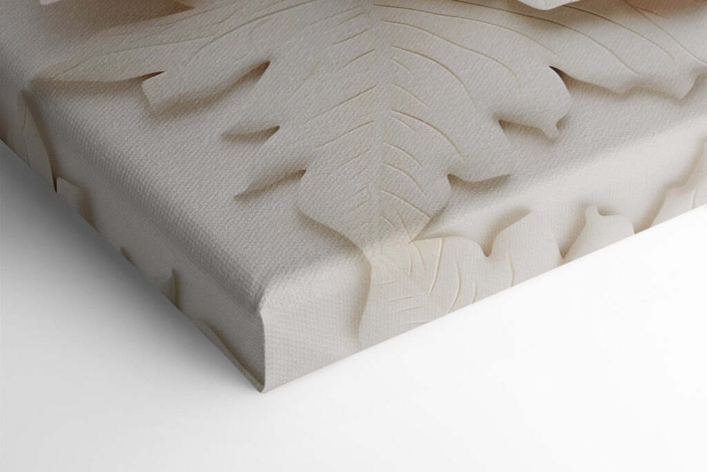 White flower with leaves