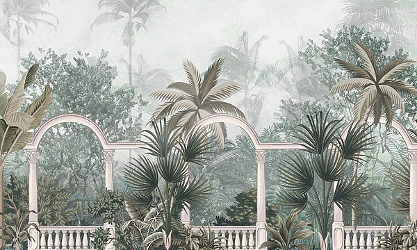 Wallpaper cu palmieri și un balcon Wallpaper cu palmieri și un balcon