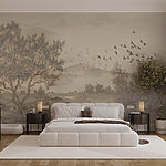 Fototapet Peisaj cu copaci și un râu