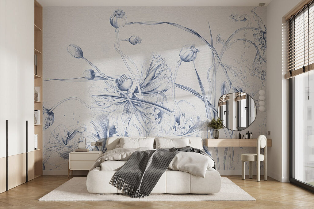 Drawing of flowers and leaves Drawing of flowers and leaves