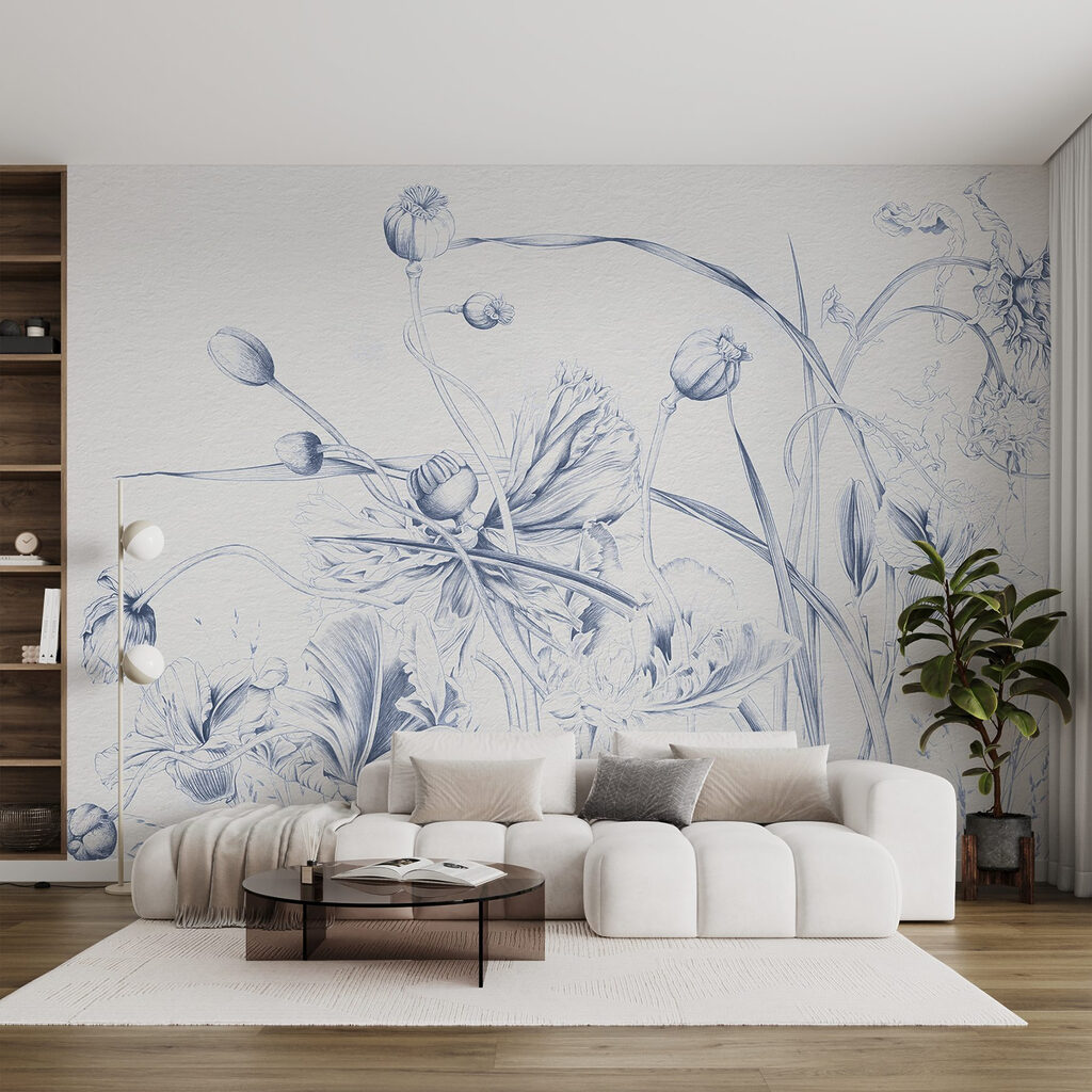 Drawing of flowers and leaves Drawing of flowers and leaves