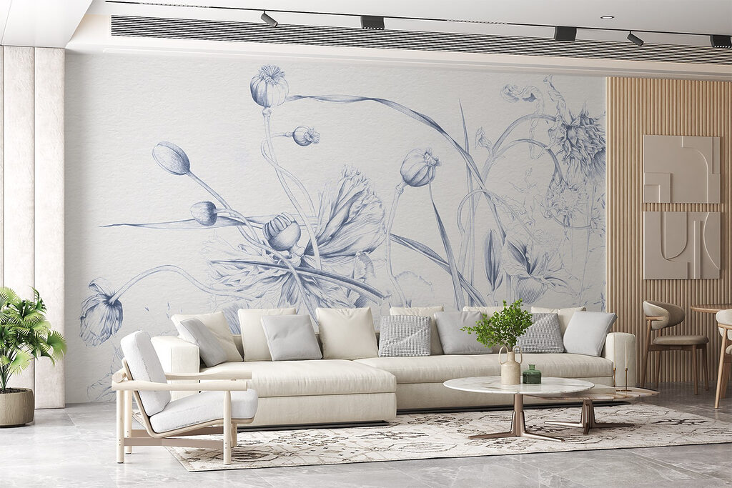 Drawing of flowers and leaves Drawing of flowers and leaves