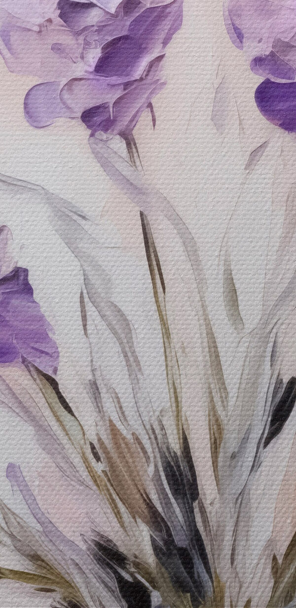 Pictura de flori violet într-o vază de sticlă Pictura de flori violet într-o vază de sticlă