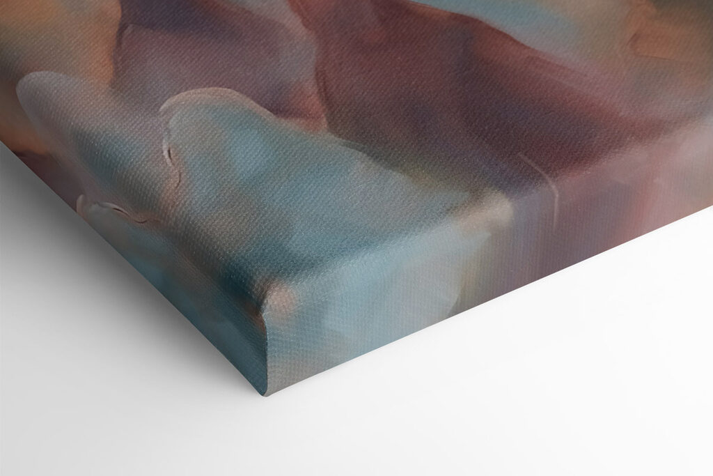 Painting of a man in a red robe surrounded by a group of people