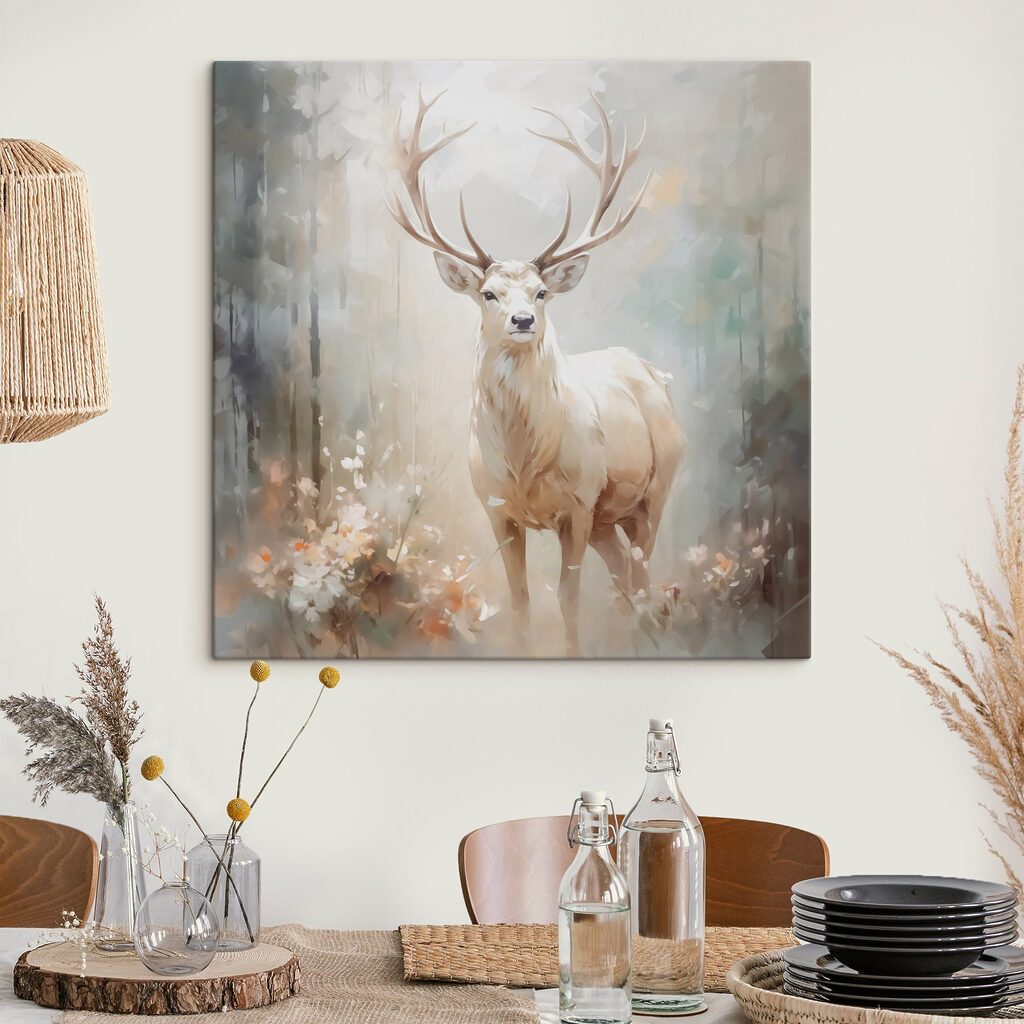 Painting of a deer with antlers
