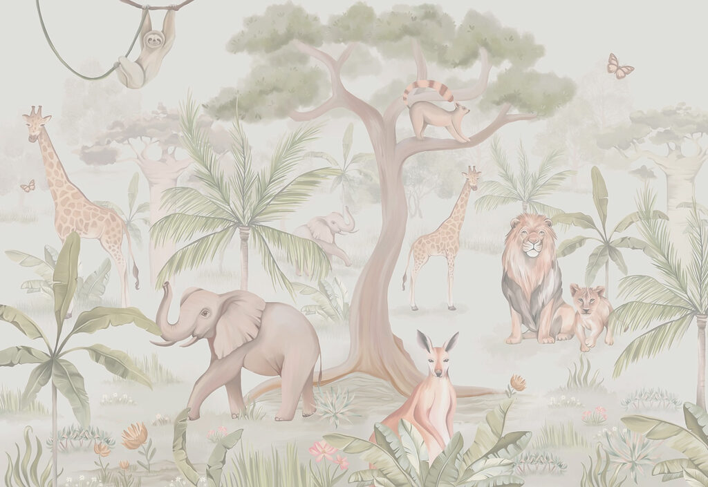 Wallpaper cu animale și copaci Wallpaper cu animale și copaci