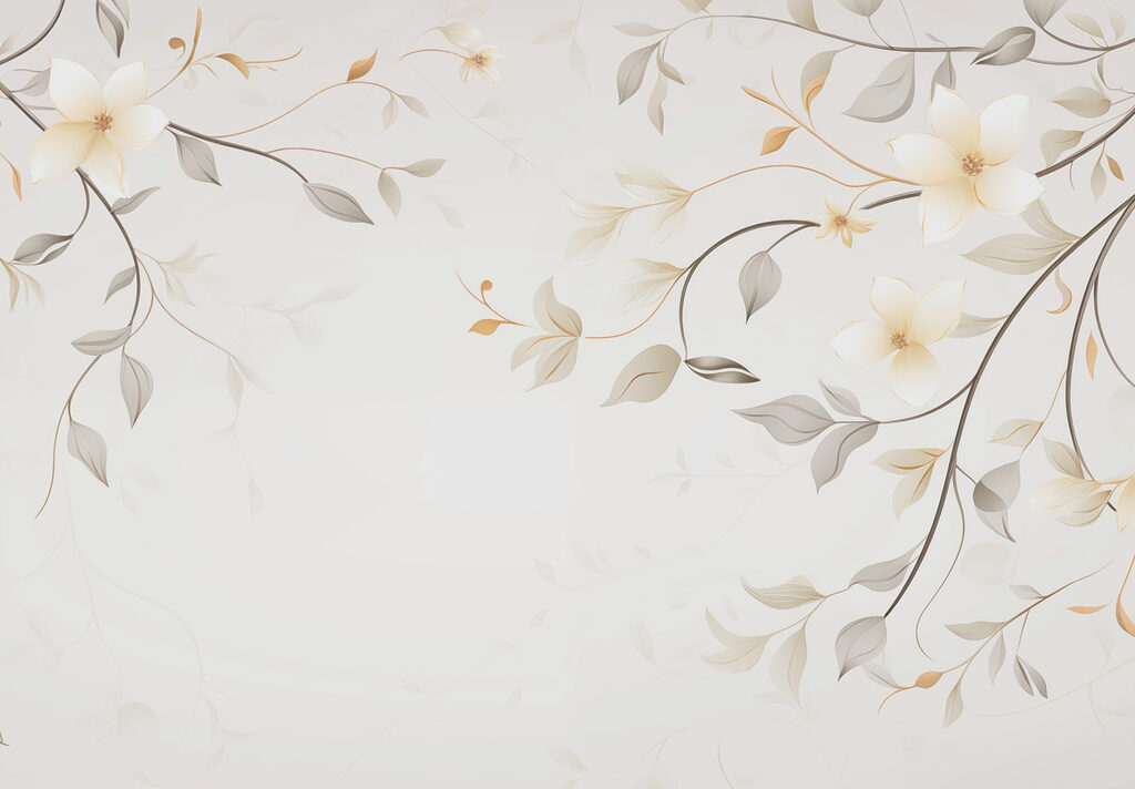 Design floral alb și maro Design floral alb și maro