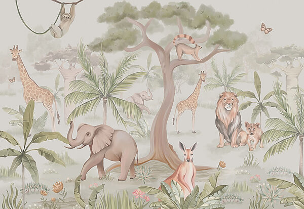 Wallpaper cu animale și copaci Wallpaper cu animale și copaci