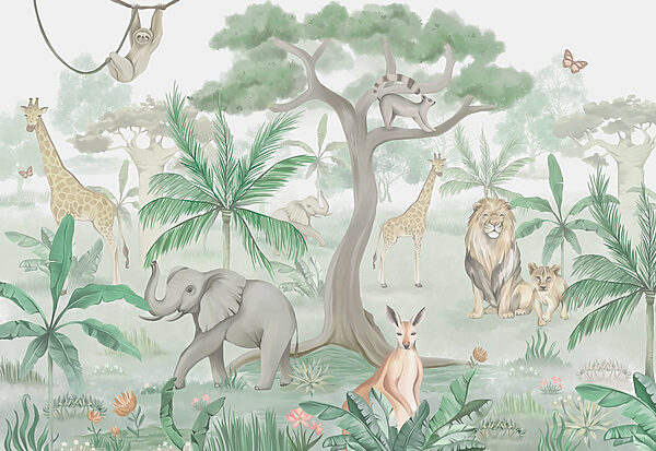 Wallpaper cu animale și copaci Wallpaper cu animale și copaci