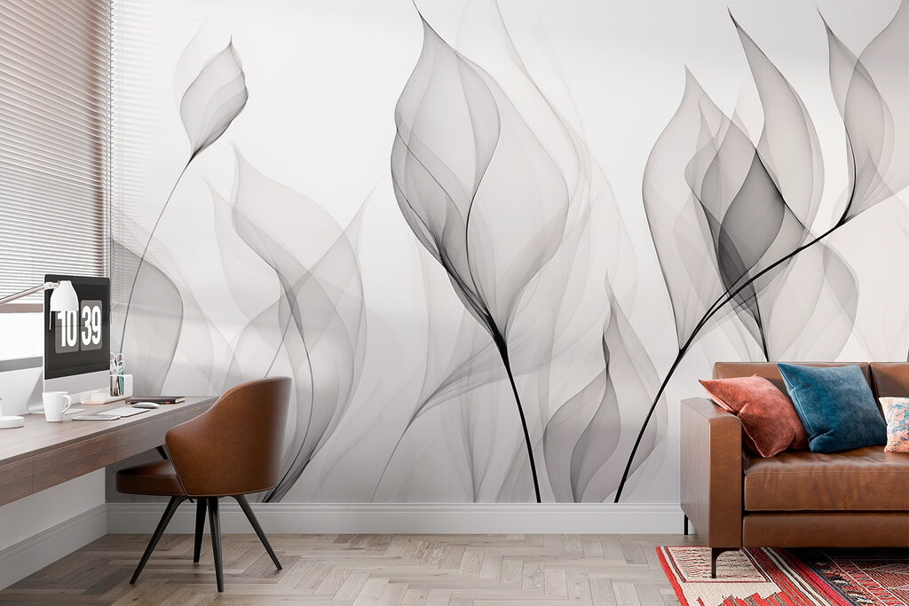 Black and white image of flowers