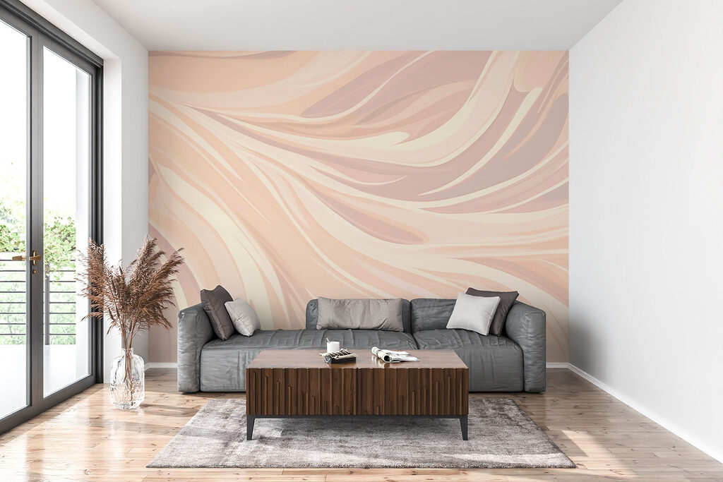 Fluid lines in soft, neutral tones