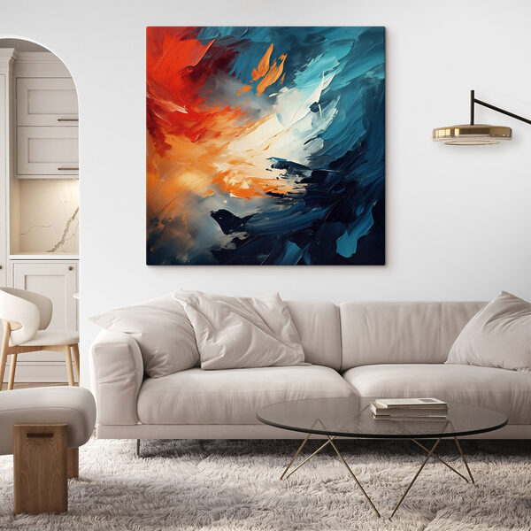 Painting of blue and orange colors Painting of blue and orange colors