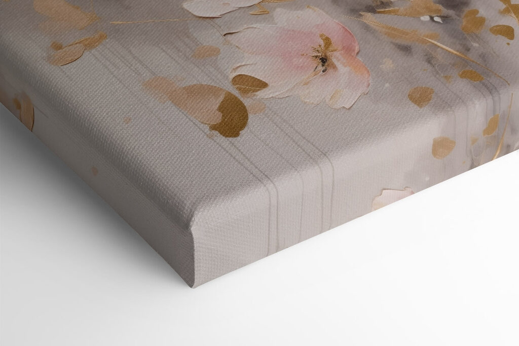 Painting of flowers on a white surface