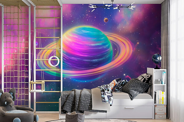 Planetă colorată în spațiu Planetă colorată în spațiu