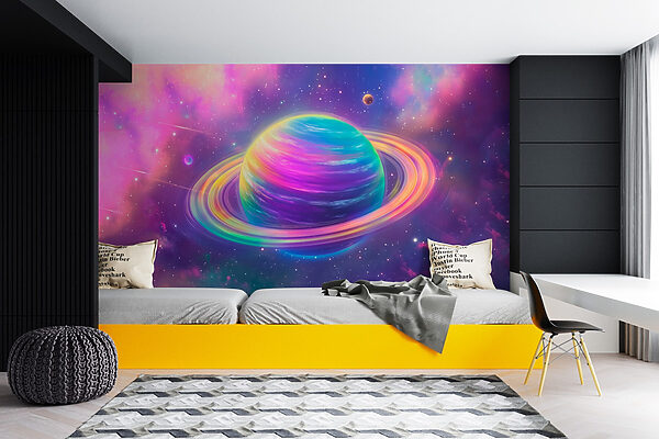 Planetă colorată în spațiu Planetă colorată în spațiu