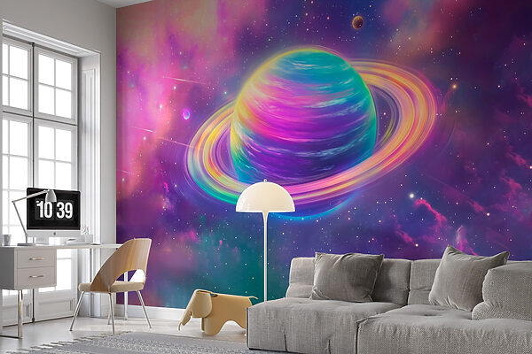 Planetă colorată în spațiu Planetă colorată în spațiu