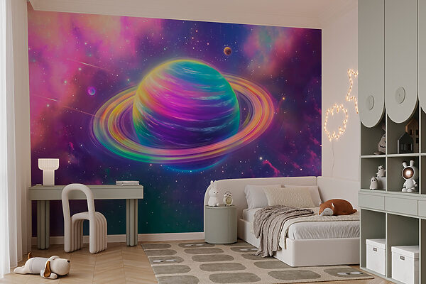 Planetă colorată în spațiu Planetă colorată în spațiu