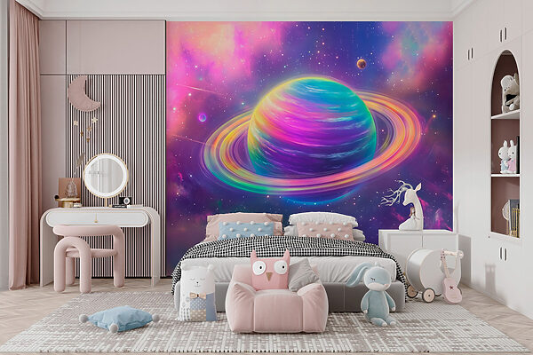 Planetă colorată în spațiu Planetă colorată în spațiu