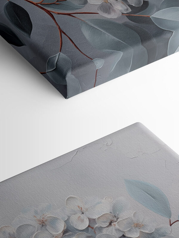 Painting of white flowers and leaves