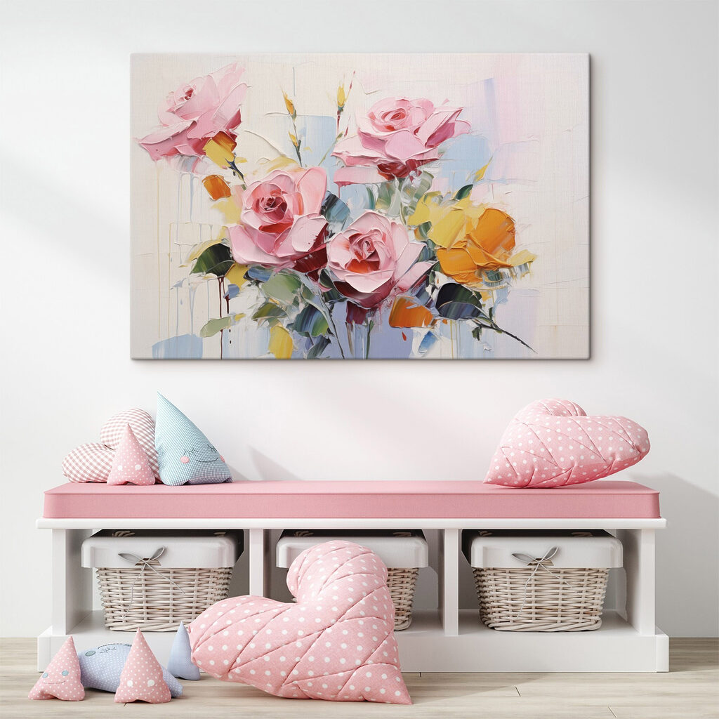 Painting of flowers on a white background Painting of flowers on a white background