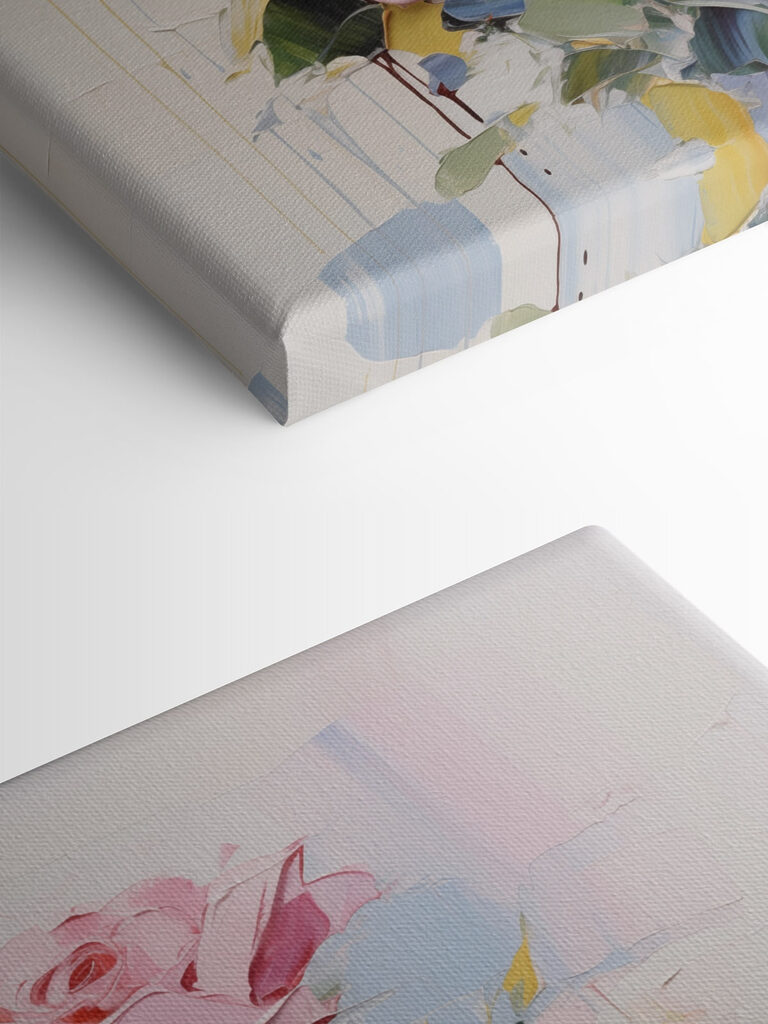 Painting of flowers on a white background Painting of flowers on a white background