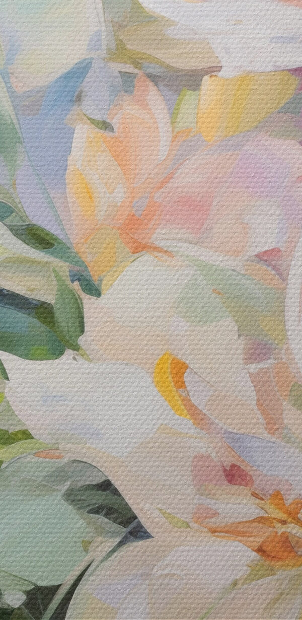 Painting of flowers on a blue background Painting of flowers on a blue background