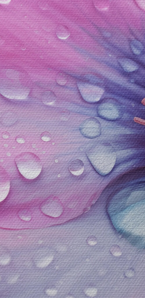 Delicate flowers adorned with water droplets