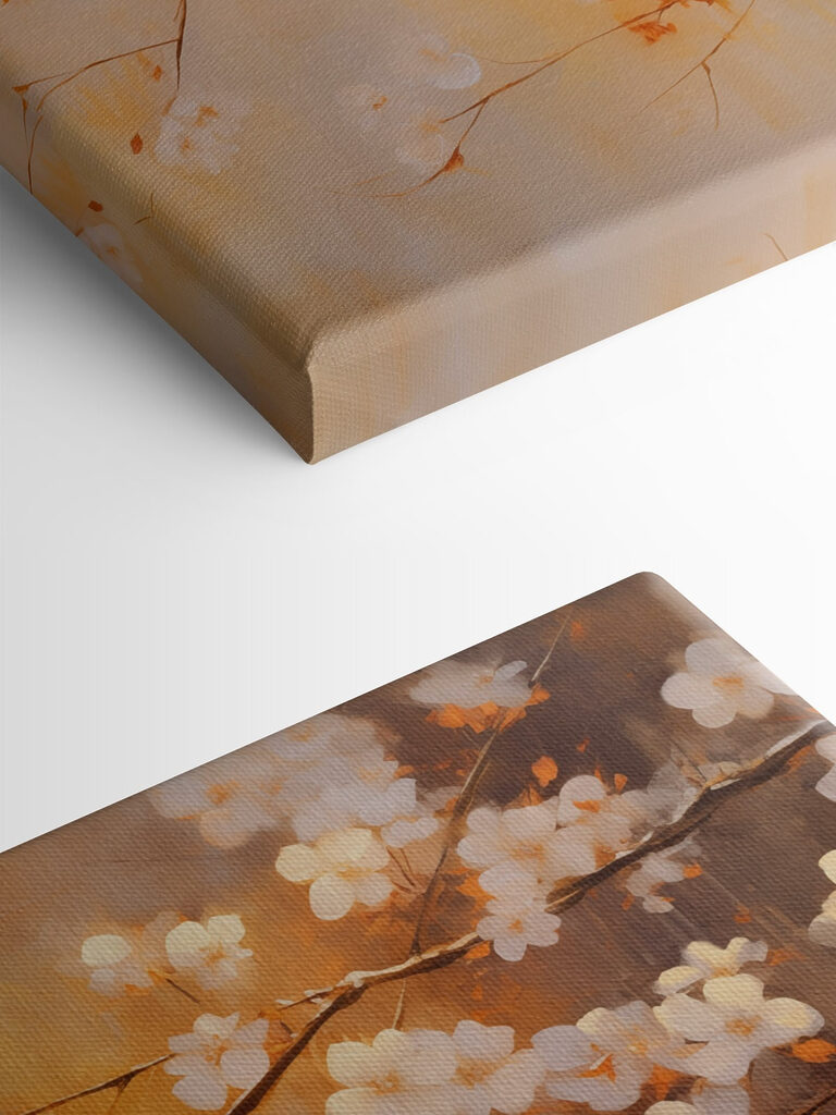 Tree branch with white flowers