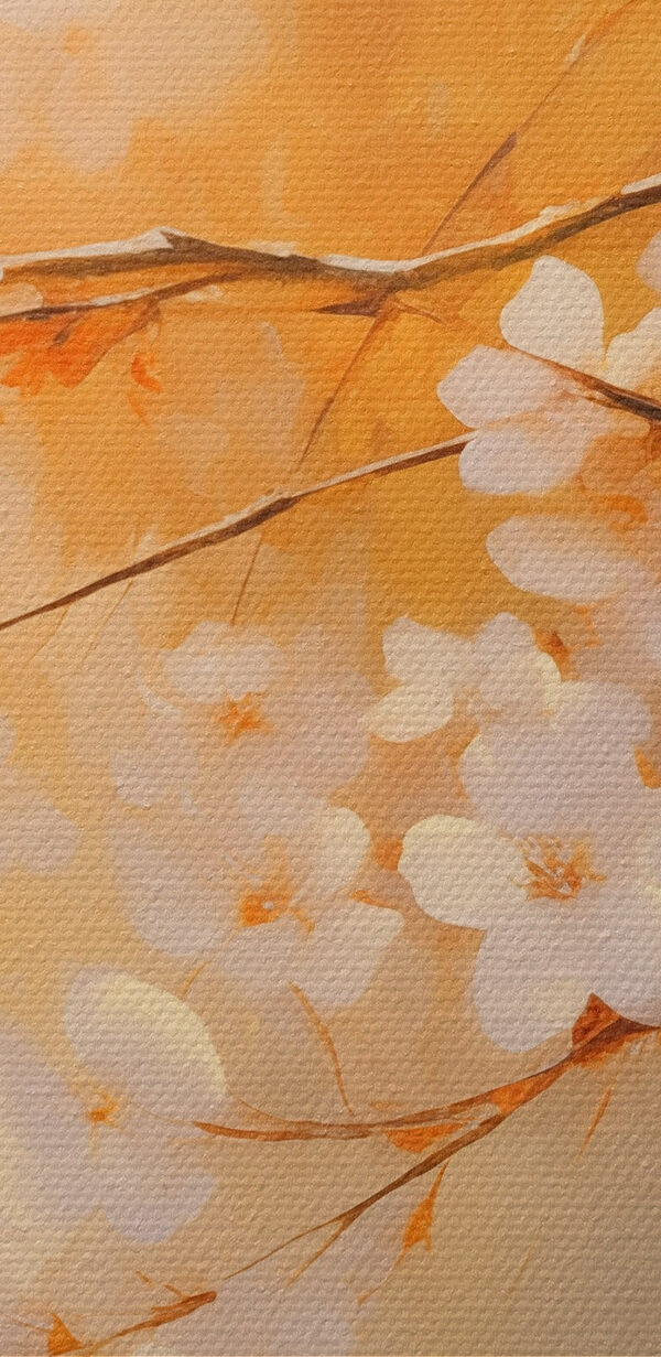 Tree branch with white flowers