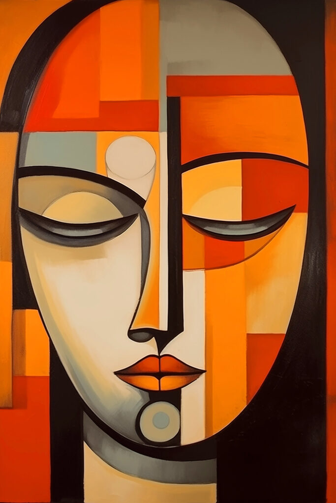 Painting of a woman's face