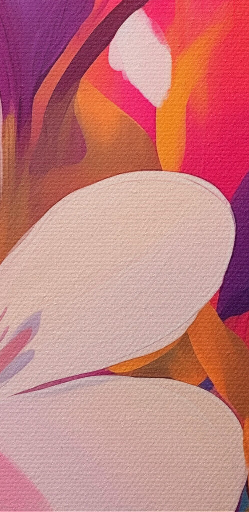 Painting of flowers and leaves