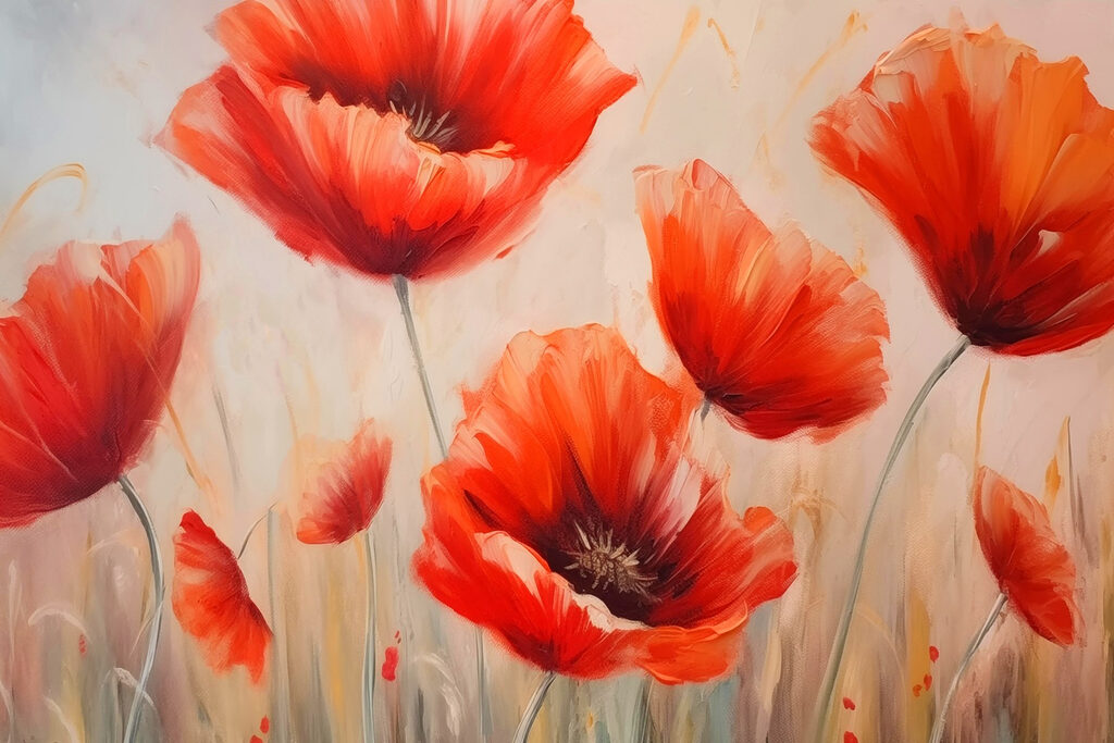 Painting of red flowers