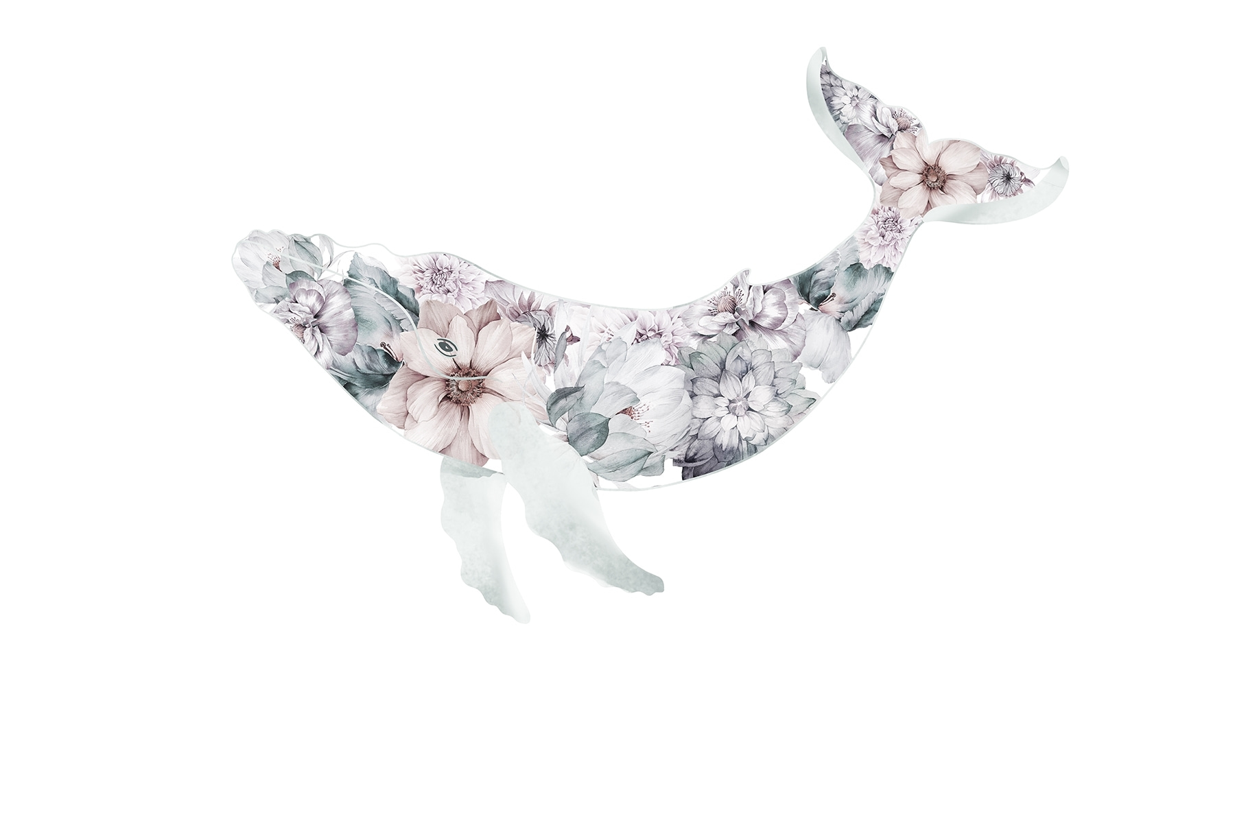Whale with flowers on it Whale with flowers on it