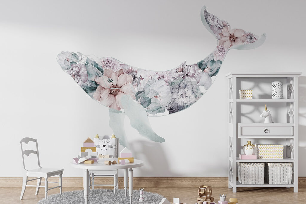 Whale with flowers on it Whale with flowers on it