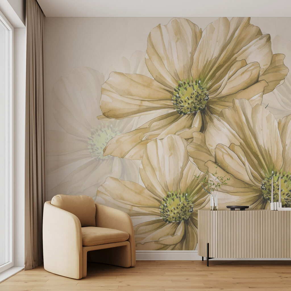 Group of flowers with green center Group of flowers with green center