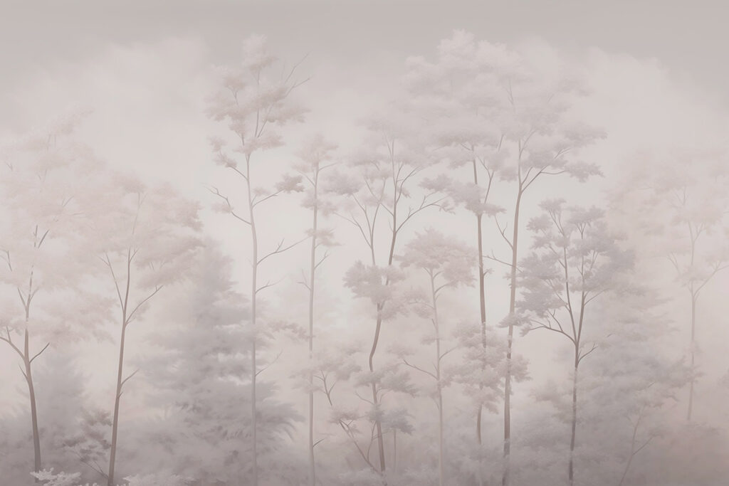 Group of trees with fog
