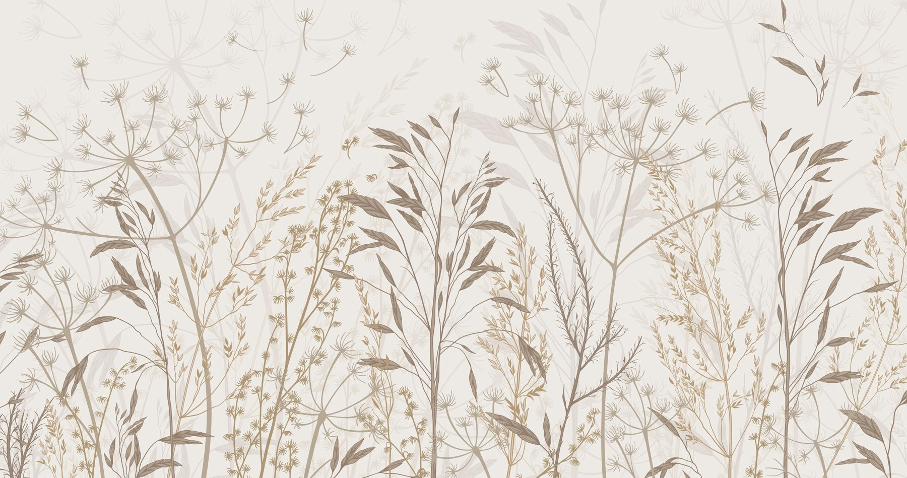 Delicate botanical patterns in neutral tones