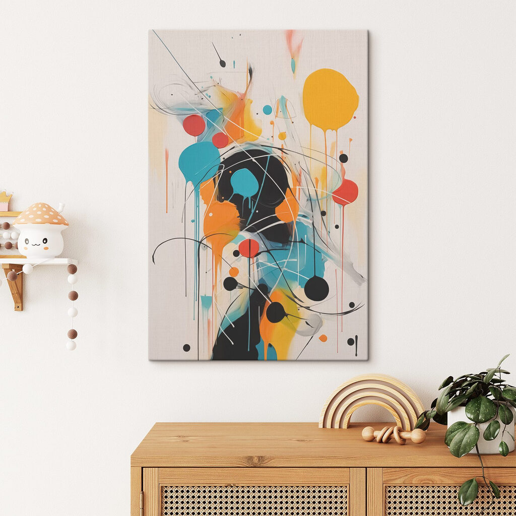 Painting of colorful circles and lines